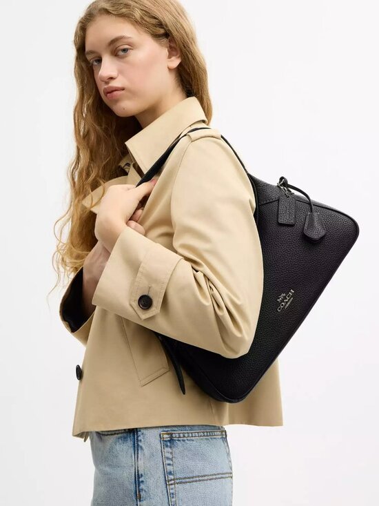 Coach Ella Small Shoulder Bag | Brixton Baker Coach CDV36 Ella Small Shoulder Bag Crossbody In Leather/Gunmetal/Black NWT main image 1